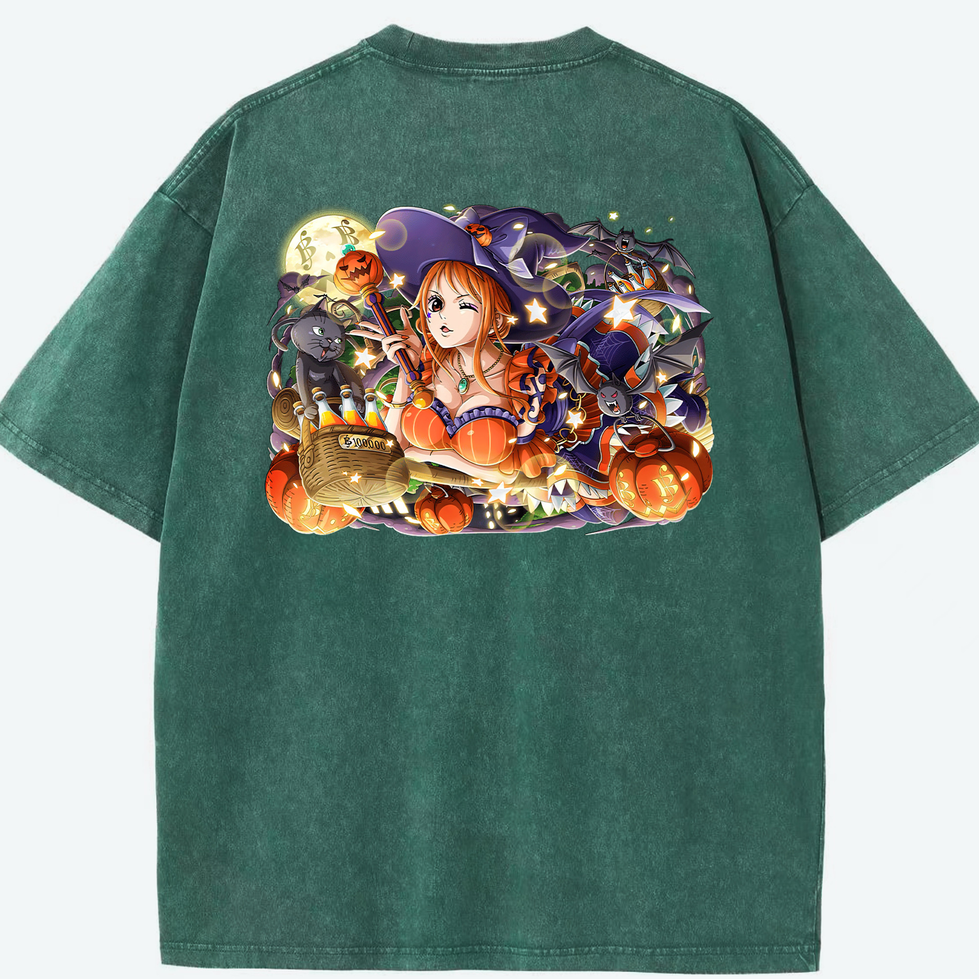ワンピース ナミ ONE PIECE Nami 綿100% ヴィンテージ風 半袖Tシャツ（背面プリント）